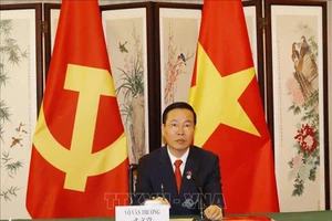 Thường trực Ban Bí thư Võ Văn Thưởng hội đàm với Ủy viên Thường vụ Bộ Chính trị Đảng Cộng sản Trung Quốc Thái Kỳ. (Ảnh: Trí Dũng/TTXVN)