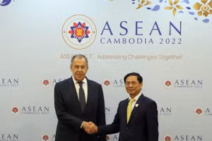 Bộ trưởng Ngoại giao Bùi Thanh Sơn tiếp xúc Bộ trưởng Ngoại giao Nga Sergei Lavrov.