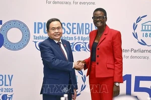 Chủ tịch Quốc hội Trần Thanh Mẫn gặp Chủ tịch IPU Tulia Ackson.