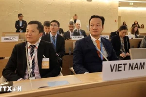 Đại sứ Mai Phan Dũng - Trưởng Phái đoàn Việt Nam tại Geneva tham dự phiên khai mạc Hội đồng Nhân quyền Liên hợp quốc khóa 58. (Ảnh: ANH HIỂN/TTXVN)