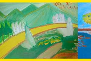 Sau mỗi bức tranh của bé Nam là tình thương yêu của gia đình và cộng đồng.