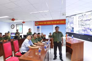 Đoàn công tác của Bộ Công an kiểm tra, làm việc tại Đà Nẵng về công tác chuẩn bị cơ sở vật chất phục vụ Đại hội Thể thao học sinh Đông Nam Á. (Ảnh: A.Đ)