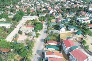 Một góc thị trấn Tân Lạc, huyện Quỳ Châu (Nghệ An).