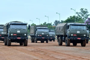 Huấn luyện lái xe trong Lễ kỷ niệm 80 năm Cách mạng Tháng Tám và Quốc khánh 2/9.