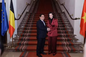 Chủ tịch Thượng viện Bỉ Stephanie D’Hose đánh giá chuyến thăm chính thức Bỉ của Thủ tướng đã diễn ra thành công tốt đẹp và khẳng định rất quan tâm đến các nội dung kinh tế trong chuyến thăm. (Ảnh: VGP/Nhật Bắc)