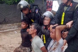 Một số đối tượng bị bắt giữ. Ảnh: Báo Công an nhân dân.