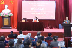 Quang cảnh buổi tiếp xúc cử tri tại tỉnh Thái Bình. (Ảnh Thế Duyệt)