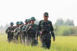 Chiến sỹ bộ đội biên phòng. (Ảnh: Bùi Giang/TTXVN)