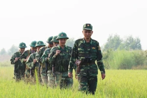 Chiến sỹ bộ đội biên phòng. (Ảnh: Bùi Giang/TTXVN)