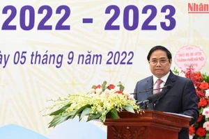 Thủ tướng Phạm Minh Chính phát biểu tại buổi lễ. (Ảnh: Trần Hải)