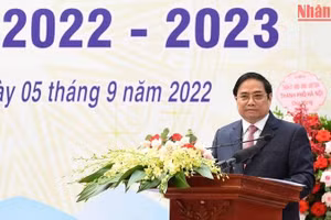 Thủ tướng Phạm Minh Chính phát biểu tại buổi lễ. (Ảnh: Trần Hải)