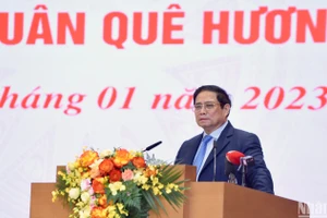 Thủ tướng Phạm Minh Chính phát biểu tại buổi gặp mặt kiều bào tiêu biểu. (Ảnh: Trần Hải)