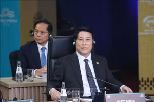 Chủ tịch nước Lương Cường tại Hội nghị APEC lần thứ 31. (ẢNH: TTXVN)