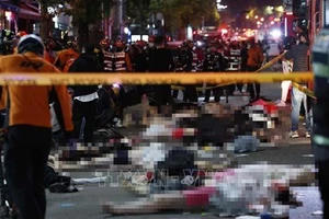 Hiện trường vụ giẫm đạp ở Itaewon. (Nguồn: Yonhap)
