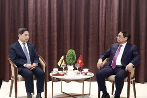 Thủ tướng Phạm Minh Chính tiếp ông Dato Dr. Mohd Amin Liew Abdullah, Bộ trưởng Văn phòng Thủ tướng kiêm Bộ trưởng Bộ Tài chính và Kinh tế II của Brunei. (Ảnh: TTXVN)