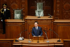 Chủ tịch nước Võ Văn Thưởng phát biểu tại Quốc hội Nhật Bản. (Ảnh TTXVN)