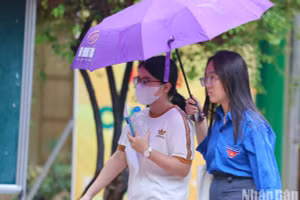 Thí sinh tham dự kỳ thi tuyển sinh vào lớp 10 Hà Nội năm học 2024-2025 (Ảnh: ĐẠI THẮNG)