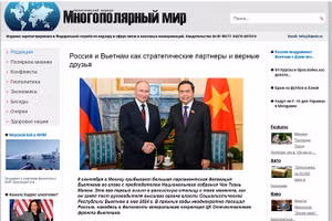 Bài báo đăng ngày 5/9 trên Tạp chí chính trị “Thế giới đa cực” của Nga. (Ảnh chụp màn hình)