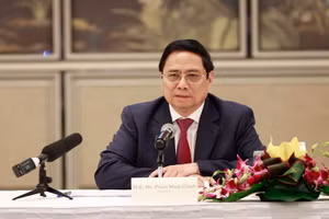 Thủ tướng Phạm Minh Chính phát biểu tại sự kiện. (Ảnh: TTXVN)