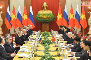 Quang cảnh cuộc hội đàm. (Ảnh: ĐĂNG KHOA)