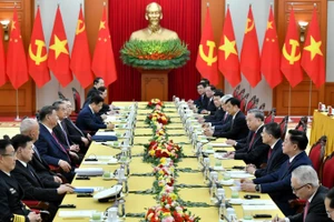 Quang cảnh hội đàm tại giữa Tổng Bí thư Tô Lâm và Tổng Bí thư, Chủ tịch Trung Quốc Tập Cận Bình tại Trụ sở Trung ương Đảng. (Ảnh: ĐĂNG KHOA) 