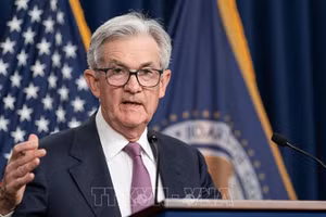 Chủ tịch FED Jerome Powell phát biểu tại cuộc họp báo ở Washington, DC, Mỹ, ngày 14/6/2023. (Ảnh tư liệu: THX/TTXVN)