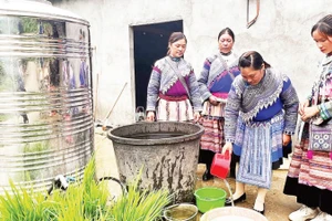 Tỷ lệ hộ gia đình sử dụng nước hợp vệ sinh đạt 95,3%. (Ảnh KIM THOA)