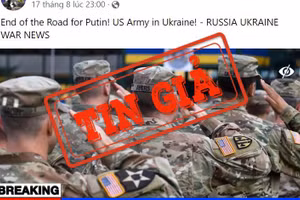 Một tài khoản Facebook đăng tải video thông tin sai sự thật rằng quân đội Mỹ đang hiện diện ở Ukraine. (Ảnh chụp màn hình)