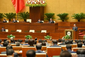 Quang cảnh phiên khai mạc Kỳ họp bất thường lần thứ 2, Quốc hội khóa XV sáng 5/1. (Ảnh: DUY LINH)