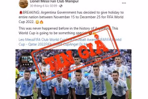 Ảnh chụp màn hình bài đăng đưa tin sai sự thật trên Facebook.