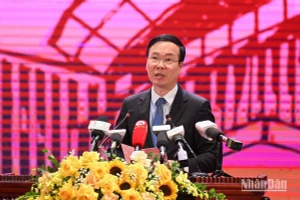 Ủy viên Bộ Chính trị, Thường trực Ban Bí thư Võ Văn Thưởng phát biểu tại Hội thảo văn hóa 2022 chiều 17/12. (Ảnh: DUY LINH)