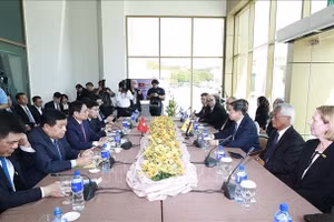 Thủ tướng Phạm Minh Chính dự Tọa đàm với một số doanh nghiệp hàng đầu của Brunei. (Ảnh: TTXVN)