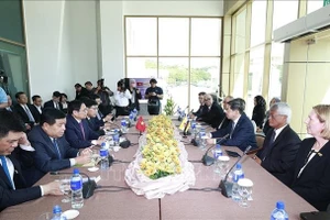 Thủ tướng Phạm Minh Chính dự Tọa đàm với một số doanh nghiệp hàng đầu của Brunei. (Ảnh: TTXVN)