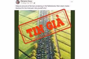 Một bài đăng trên Facebook chia sẻ bức ảnh với chú thích không chính xác. (Ảnh chụp màn hình)