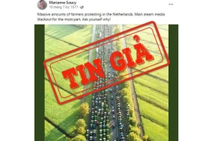 Một bài đăng trên Facebook chia sẻ bức ảnh với chú thích không chính xác. (Ảnh chụp màn hình)