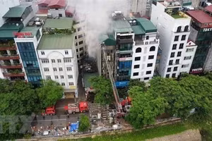 Hiện trường vụ cháy. (Ảnh: TTXVN)