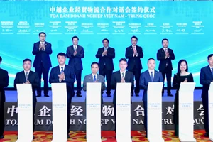 Thủ tướng Phạm Minh Chính chứng kiến nghi thức ký điện tử thỏa thuận hợp tác giữa các doanh nghiệp hai nước (Ảnh: Thanh Giang). 