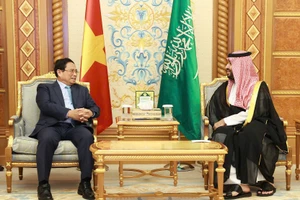 Thủ tướng Chính phủ Phạm Minh Chính hội đàm với Hoàng Thái tử, Thủ tướng Saudi Arabia Mohammed bin Salman Bin Abdulaziz Al Saud (Ảnh: Dương Giang/TTXVN).