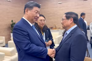 Thủ tướng Phạm Minh Chính và Tổng Bí thư, Chủ tịch Trung Quốc Tập Cận Bình. (Ảnh: Nhật Bắc/VGP)