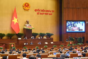 Quang cảnh phiên họp của Quốc hội, ngày 28/11/2023. (Ảnh: DUY LINH)