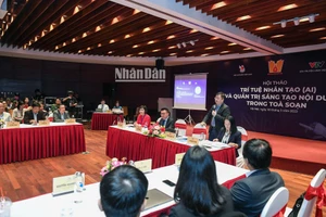 Quang cảnh Hội thảo “Trí tuệ nhân tạo (AI) và quản trị sáng tạo nội dung trong tòa soạn”. (Ảnh: THÀNH ĐẠT)