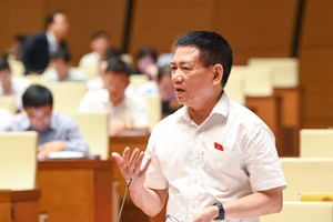 Bộ trưởng Tài chính Hồ Đức Phớc trả lời chất vấn của các đại biểu Quốc hội. (Ảnh: DUY LINH) 