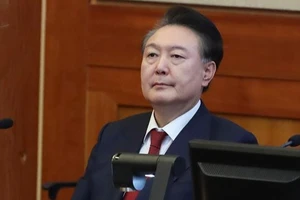 Tổng thống Hàn Quốc Yoon Suk Yeol tại Tòa án Hiến pháp ở Seoul ngày 20/2/2025. (Ảnh: THX/TTXVN)