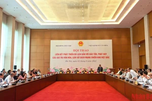 Toàn cảnh hội thảo “Liên kết phát triển du lịch gắn với bảo tồn, phát huy các giá trị văn hóa, lịch sử cách mạng Chiến khu Việt Bắc”.