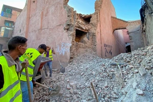 Động đất gây hư hại nhiều tòa nhà ở thành phố cổ Marrakech, ngày 9/9/2023. (Ảnh: Reuters)