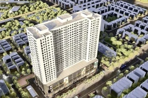 Phối cảnh Dự án nhà ở xã hội tại ô đất NO1 khu đô thị Hạ Đình (Hà Nội) cung cấp 440 căn hộ cho người thu nhập thấp vừa được khởi công hồi đầu tháng 12/2024. Ảnh: TTXVN