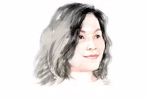 Ký họa chân dung nhà thơ Ngô Thanh Vân của họa sĩ Đỗ Hoàng Tường. 