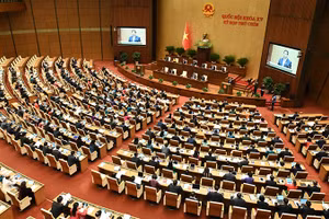 Toàn cảnh hội trường Kỳ họp thứ chín, Quốc hội khóa XV. Ảnh | DUY LINH