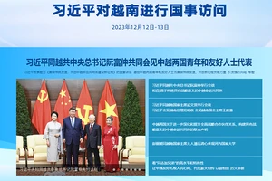 Ảnh chụp màn hình chuyên trang chuyến thăm của Nhân Dân nhật báo.