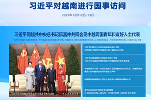 Ảnh chụp màn hình chuyên trang chuyến thăm của Nhân Dân nhật báo.